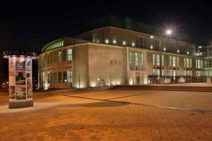 Philharmonie Essen bei Nacht